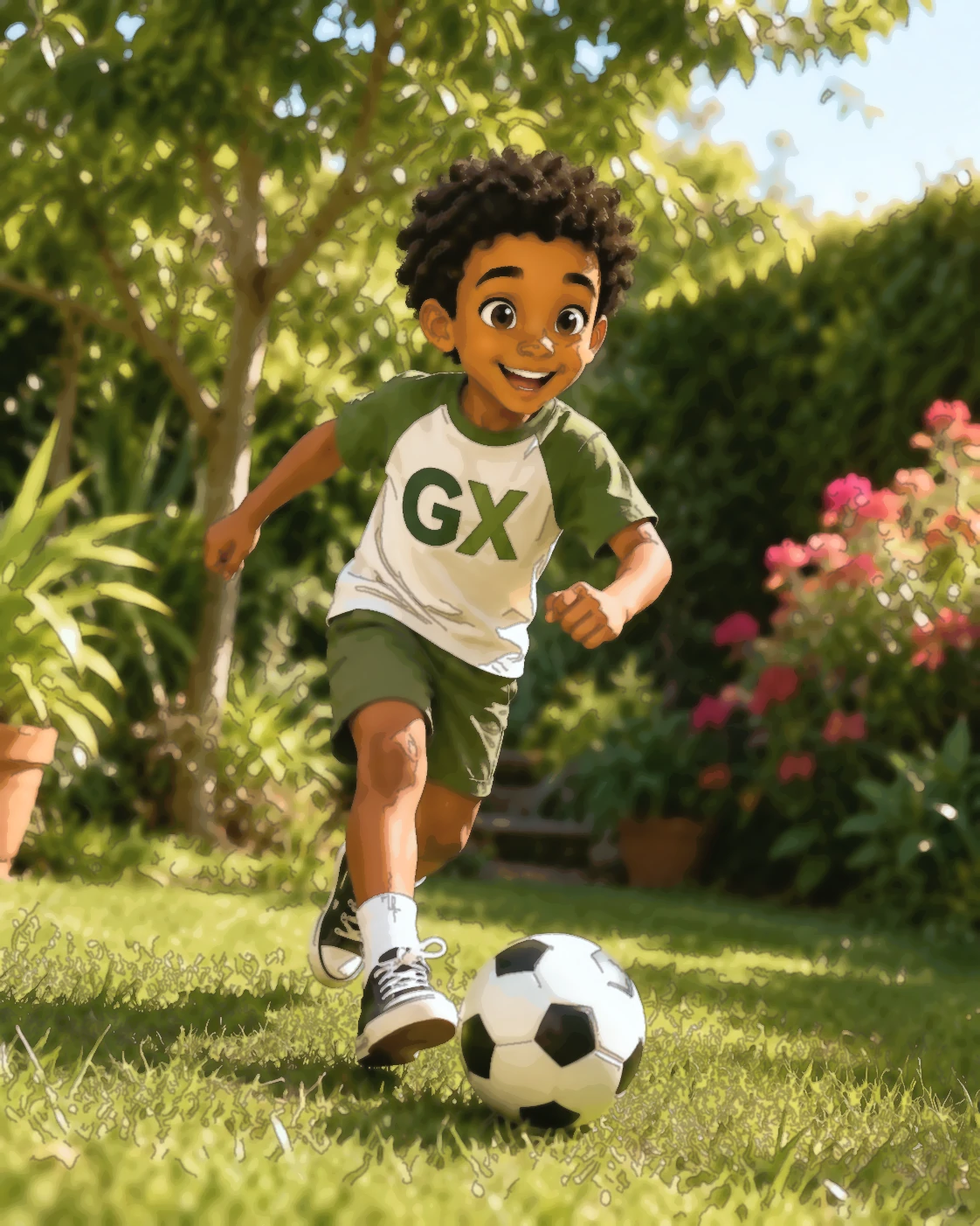 Axel joue au ballon